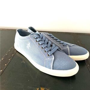 Original Penguin Men's Sam Stripe Classic Light Blue Canvas Shoes New Men’s 12